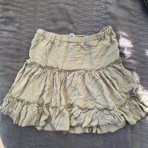 Princess Polly Khaki Ruffle Mini Skirt